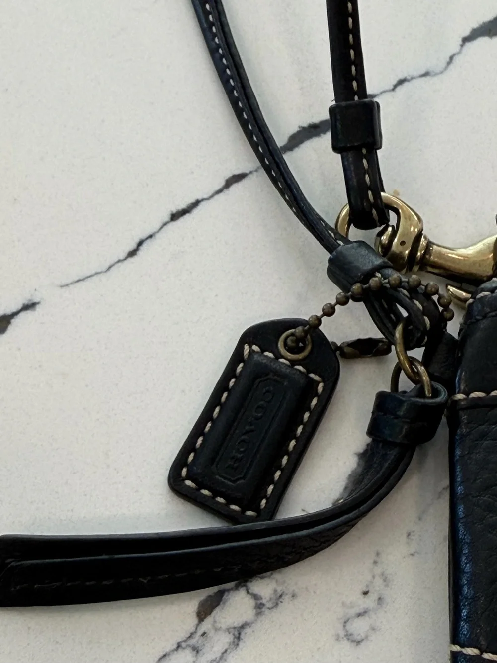Coach Black Leather Wristlet with Brass Eyelet Lace Detail - Picture 4 of 16